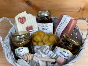 Basket of bee products